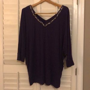 Lane Bryant beaded v-neck top